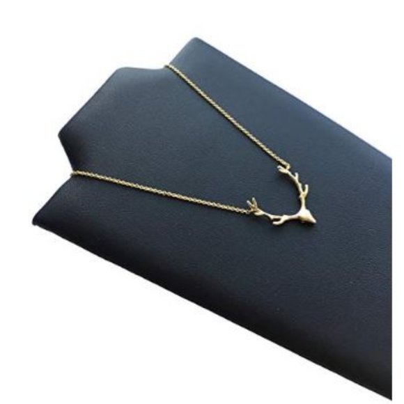 Elk Deer Antlers Necklace (Gold) - Picture 5 of 7